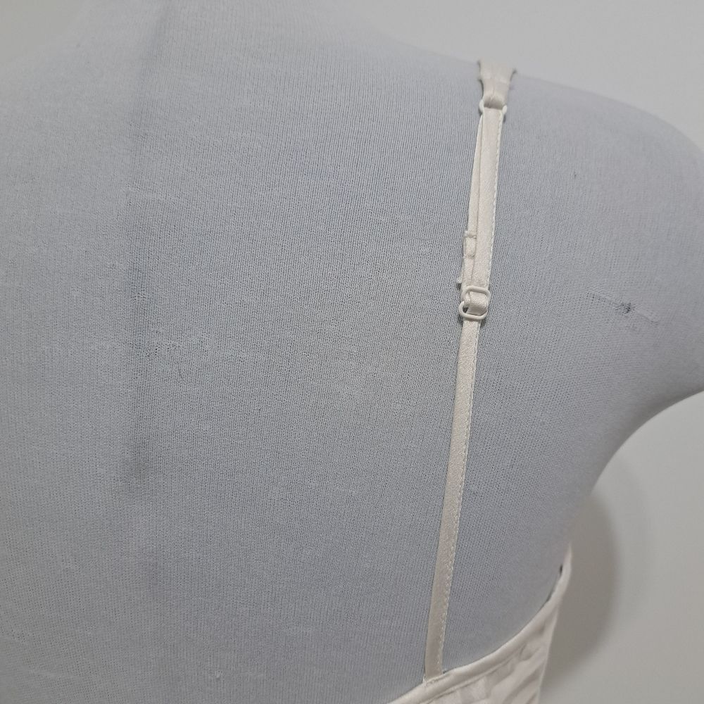 Abercrombie & Fitch Angelcore Boho Pleated Plunging Neckline Off White Small NWT - Picture 12 of 12